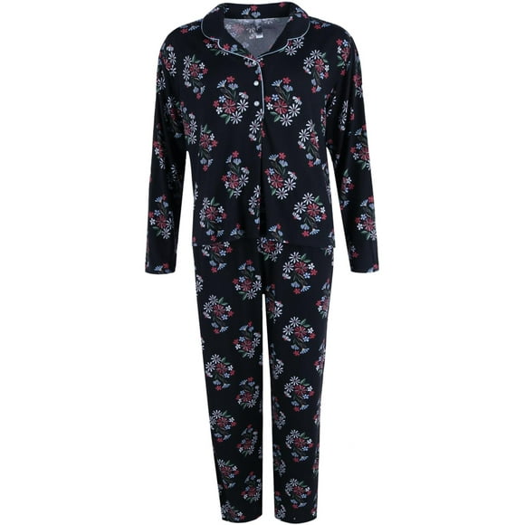 PJ Couture Ensemble de Pantalon de Pyjama à Encoche Florale (Femmes)