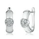 thumbnail image 1 of Pendiente de plata pura S925, pendiente de serie de cerámica en blanco y negro para mujer, diseño en espiral redondo, 1 of 5