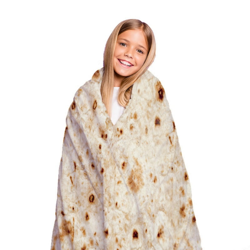 Adult Kids Warm Hooded Blanket Burrito Blanket Throw Tortilla Plush Texture Soft