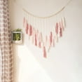thumbnail image 5 of Bohemian Wall Hanging Tapestries - Chic Boho Handmade Decor Woven Tapestry with Wooden Beads and Tassel, Colorful Home Wall Art Decoration, 43" x 39",Beige, 5 of 5