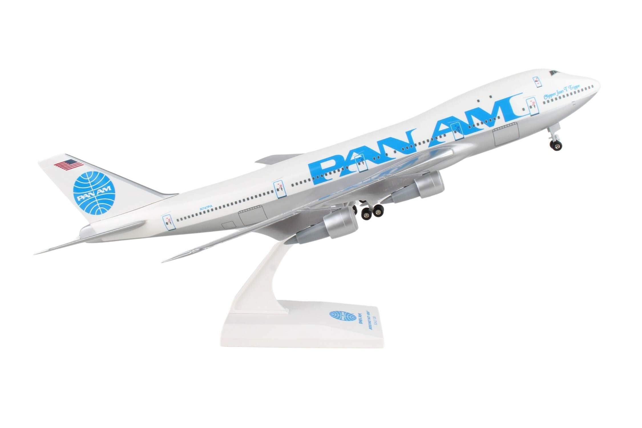 Skymarks Pan Am N747PA 747-100 1/200 Scale Model with Stand