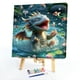 thumbnail image 5 of Kit de pintura por números sobre lienzo, arte al óleo artesanal, dragón salpicando agua, 40x40cm, 5 of 9