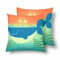 thumbnail image 2 of MKHERT Cute Whale And Fish Throw Pillowcase Pillow Cover Cushion Couver 18x18 inch, Set of 2, 2 of 2