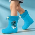thumbnail image 5 of Eltusu Boys Rain Boots Waterproof, PVC Mid-Calf Non-Slip Cartoon Rain Shoes Blue Size 12 Little Kids, 5 of 7