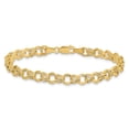 thumbnail image 3 of 10k Yellow Gold Double Link Chain Charm Bracelet, 3 of 10