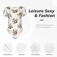thumbnail image 6 of The Xecao Retro Squirrel Women's Crew Neck Body Suit, a short-sleeved bodysuit and basic swimsuit, both comfort and style for dating and daily life, 6 of 9