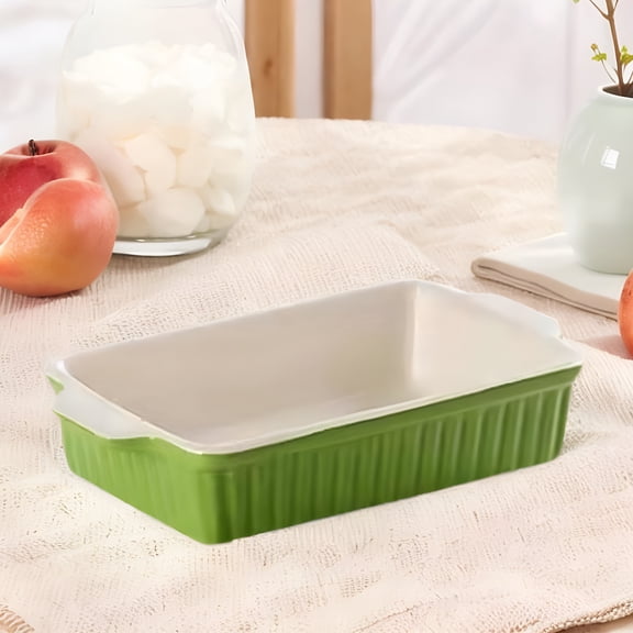 ACDANC Ceramic Casserole Dish for Oven, Microwave Safe Porcelain Baking Pan, Deep Rectangular Serving Tray for Lasagna, Desserts, and Fruits, Ideal for Family Dinners and Parties