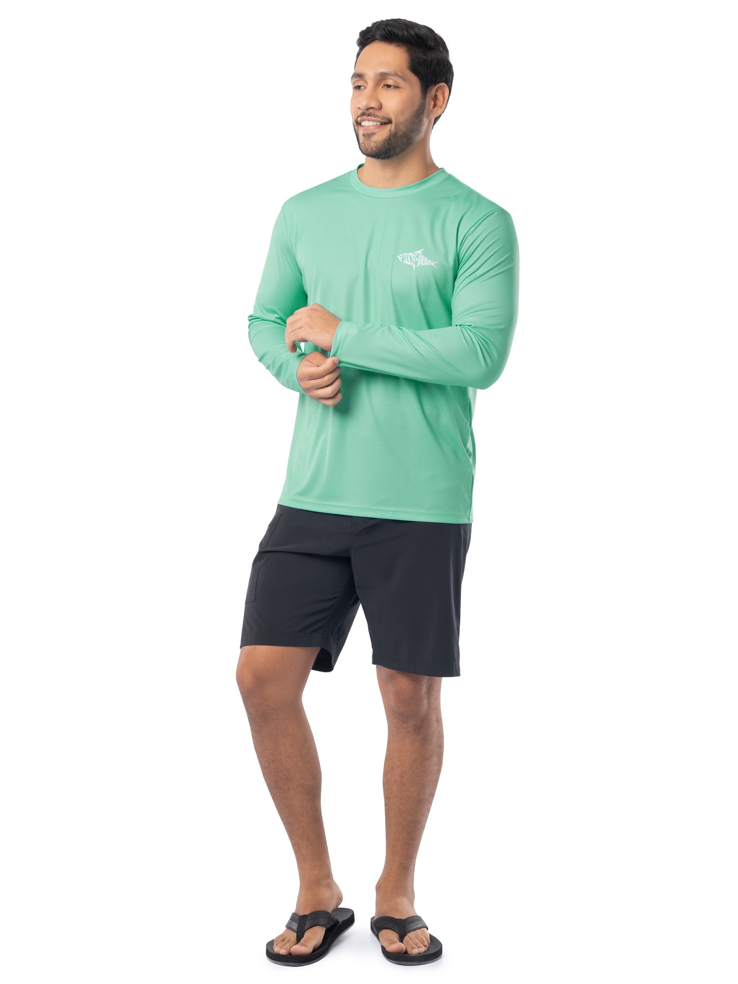 Fish N Vibe Men's Long Sleeve Performance Fishing Graphic Tee, Florida Keys, L