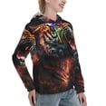 thumbnail image 6 of Lsque Cool Tiger Pattern Casual Women's Hoodie,Hooded Sweatshirt with Kangaroo Pocket,Pullover Hoodie with Eye-catching Drawstrings-XX-Large, 6 of 7
