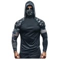 thumbnail image 4 of Aobny Long Sleeve Men Graphic T Shirts Patriotic Black Sun Shirt Hooded Pullover Camo Mens Oversized T Shirt,M, 4 of 5