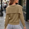 thumbnail image 6 of hoksml Women's Sailor Collar Ribbed Knit Sweater, Long Sleeve Slim Casual Pullover, 6 of 7