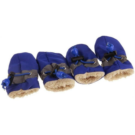 Dog Shoes Paw Protector Boots 4Pcs Anti- Slip Dog Sock Shoes Waterproof Pet Booties with Plush Liner and Adjustable Fastening Straps for Small Pets Kitten Puppy