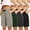 #2028:4 Pack, Black+Grey+Khaki White+Olive Green, variant on Women's 9'' Bermuda Shorts Casual Loose Comfy Drawstring Athletic Shorts with Pockets,Black,Medium