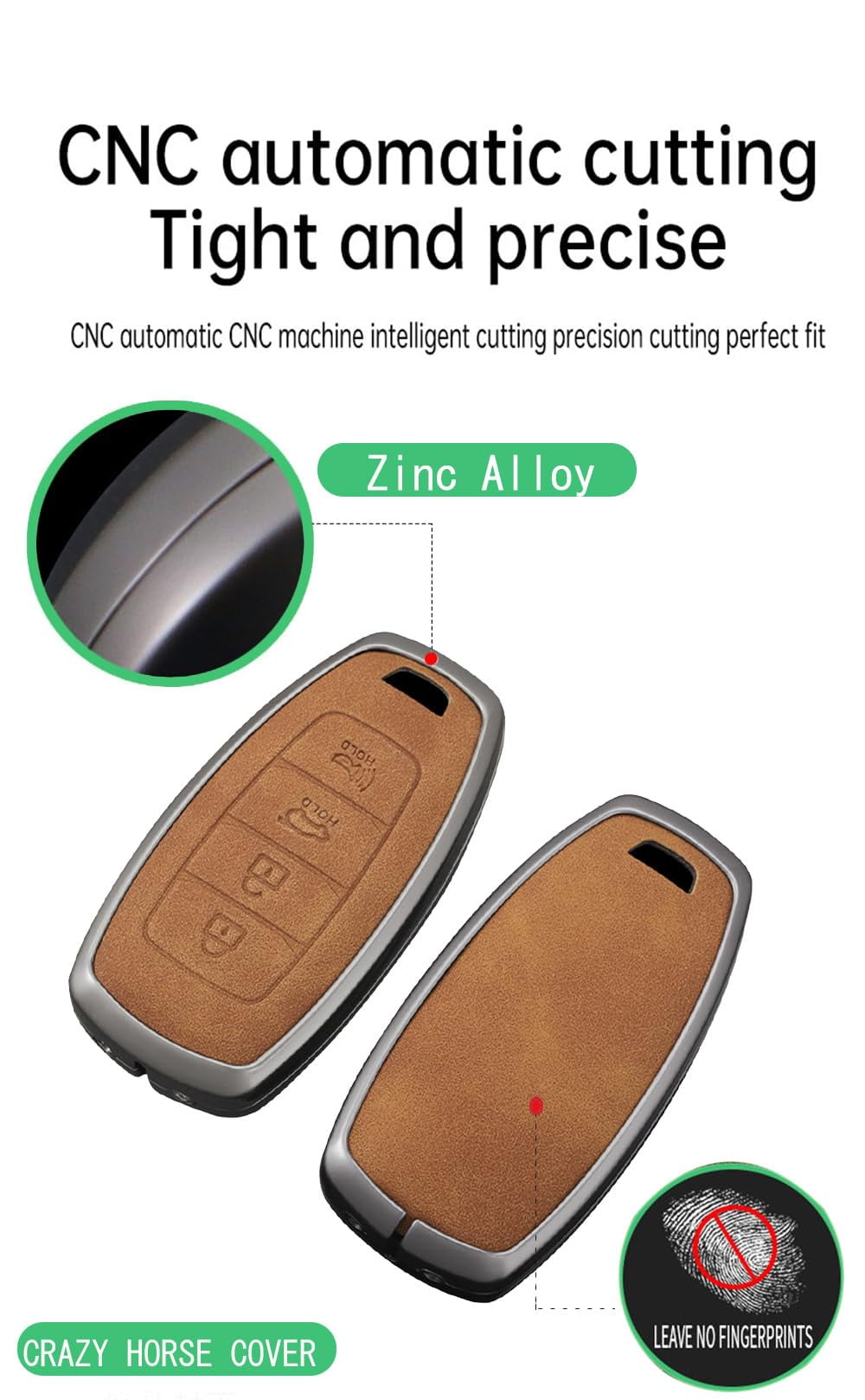 Key Fob Cover with keychain, Zinc Alloy Car Key Fob Case Compatible with Hyundai i30 ix25 Ix35 Elantra Encino Kona Solaris Azera Grandeur Ig TM Accent Santa Fe Palisade 4 Button Key Protector Holder