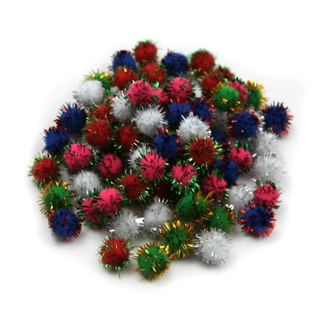 UPC: 0026487691807 | CLN Pom-Poms Furry Balls Glitter Assorted 1/2 10/Pack CHL69180