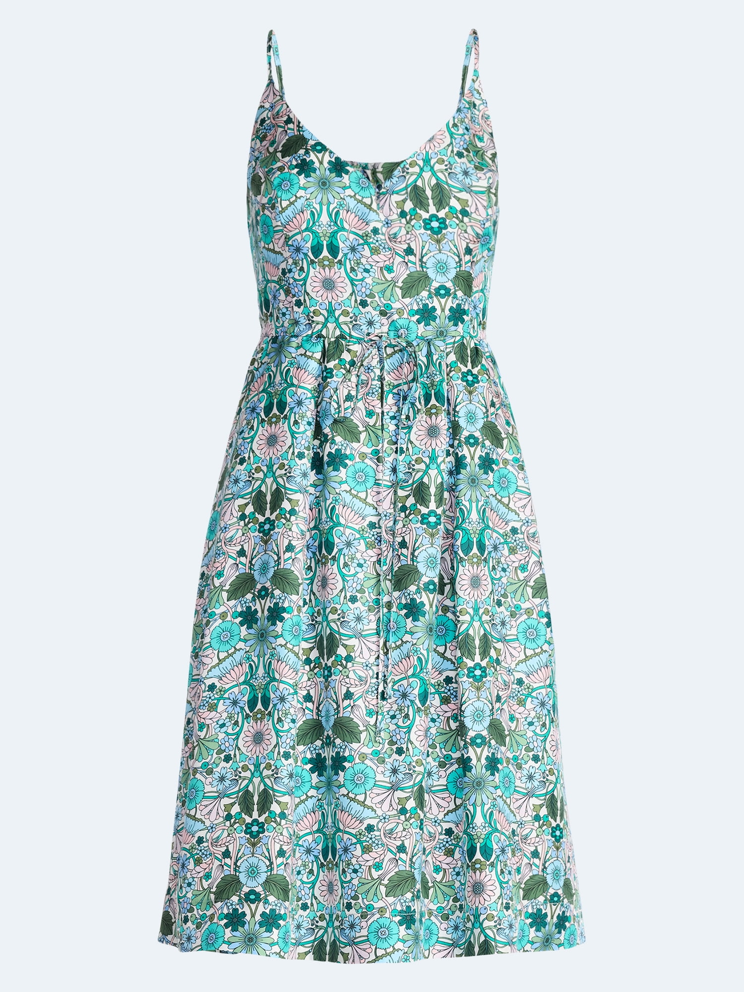 Free Assembly Women's and Women's Plus Sleeveless Printed Silk Dress, Sizes XS-4X
