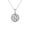 White Gold, variant on Cate & Chloe Sophia 18k White Gold Plated Halo Necklace with Simulated Diamond Crystals for Women