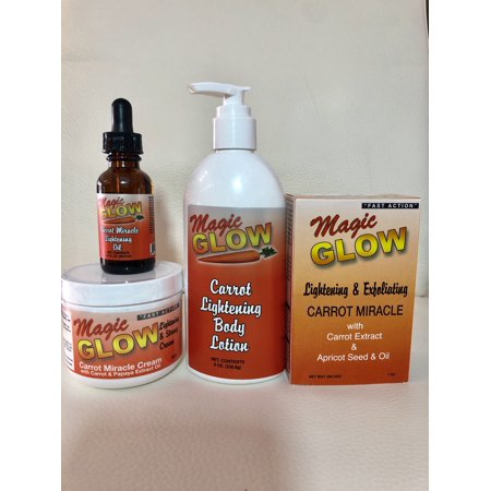 Magic Glow Carrot Cream (4oz) + Lightening Lotion (8oz) + Serum (1oz) + Soap (7oz)