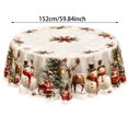 thumbnail image 5 of Christmas Tablecloth Round 60 Inch, Holiday Dining Table Cover, Festive Christmas Table Decor for Kitchen Home Party, 5 of 5