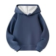 thumbnail image 5 of Domzest Boys & Girls Plain Hoodies Casual Long Sleeve Loose Fit Hooded Sweatshirt 2026 Trendy Basic Pullover Sweatshirts Dark Blue 140 Age:9-10Y, 5 of 6