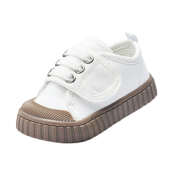 Toddler Boys Girls Slip On Canvas Sneakers Kids Unisex Non Slip Walking Shoes with Hook and Loops