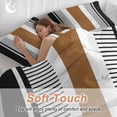 thumbnail image 4 of 3 Piece Modern Brown Black Duvet Cover Set Queen Size,Microfiber Comforter/Quilt Cover with Corner Ties and 2 Pillowcases,Boho Contemporary Geometric Striped All Season Bedding with Zipper Closure, 4 of 8