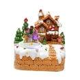 thumbnail image 2 of Centro de mesa con movimiento musical de casa navideña con luces y música, escena de nieve, regalos de fiesta para esposa, cumpleaños de año Nuevo 2 hombres de jengibre, 2 of 8