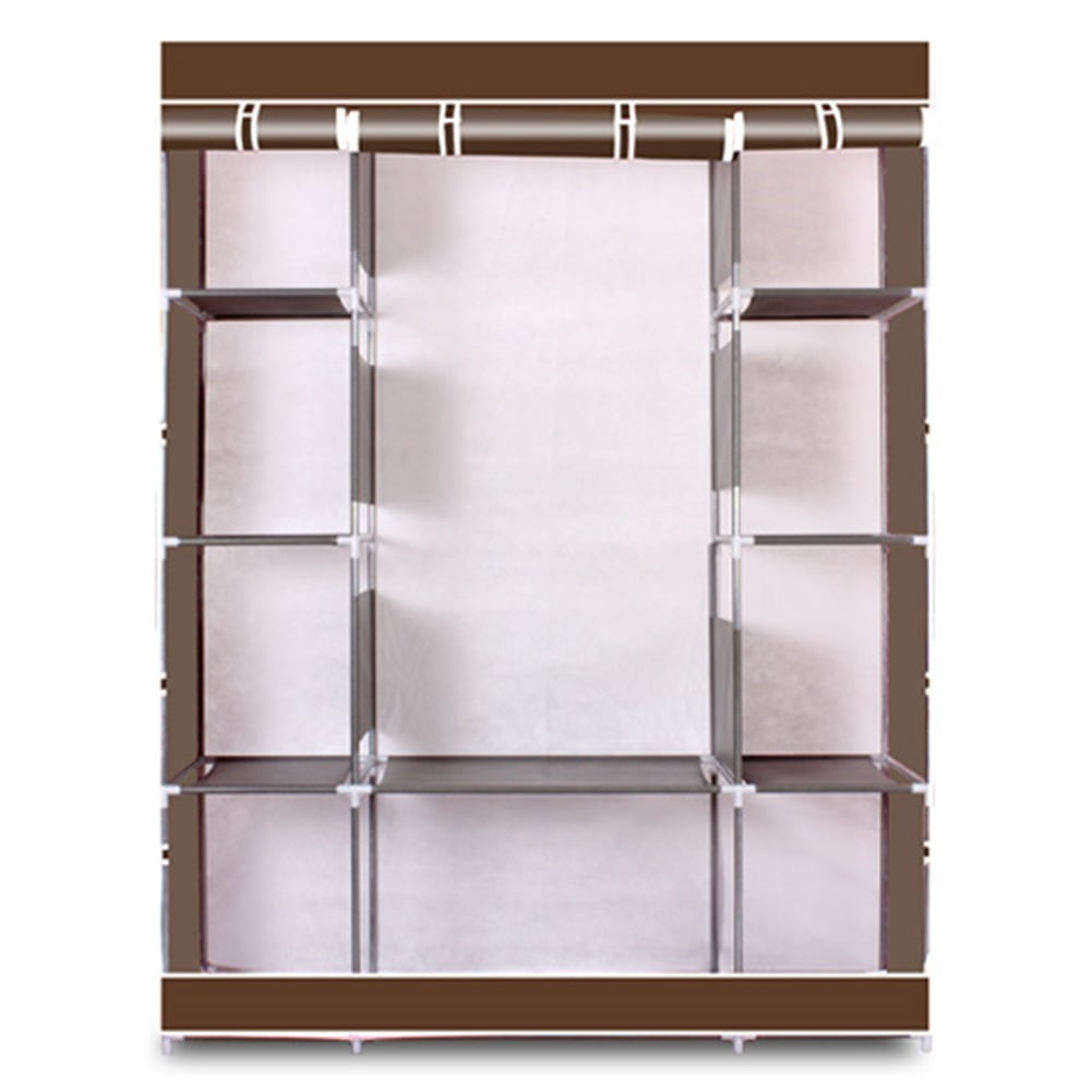 Lowestbest 4-Layer 10 Lattices Non-Woven Fabric Wardrobe, Portable Fabric Closet Wardrobe Storage Organizer w/ Cover, Coffee Lowestbest 4-Layer 10 Lattices Non-Woven Fabric Wardrobe, Portable Fabric Closet Wardrobe Storage Organizer w/ Cover, Coffee