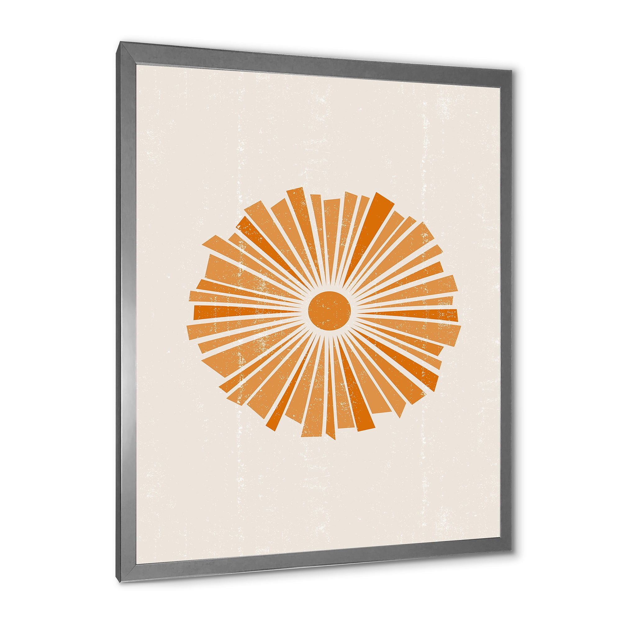 Designart 'Orange Radiant Sun I' Modern Framed Art Print