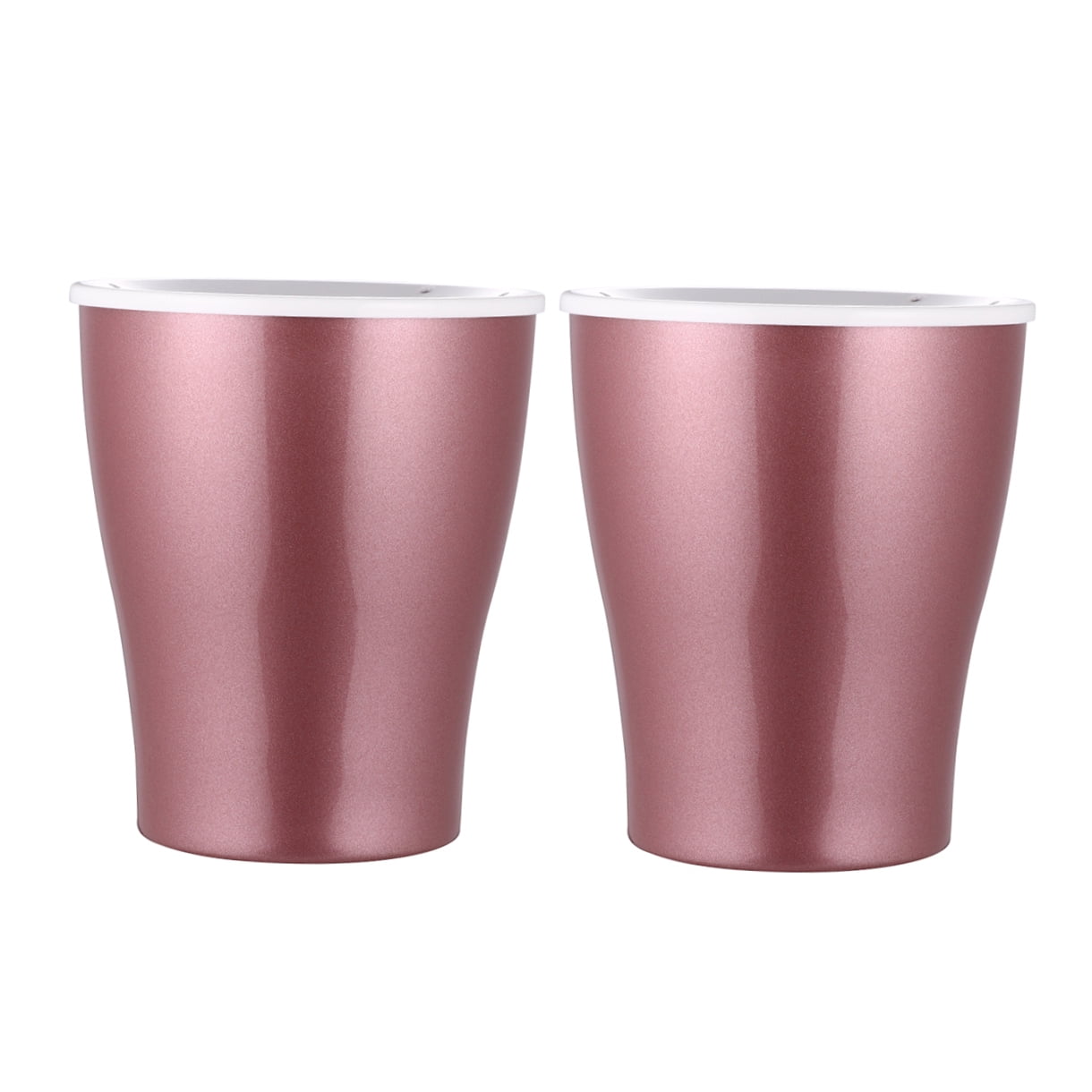 Raindrops 2pcs Plastic Lazy Flower Pot Creative Gardening Planter Self Watering Plant Holder Water Storage Pot for Home (Rose Gold, Large Size)
