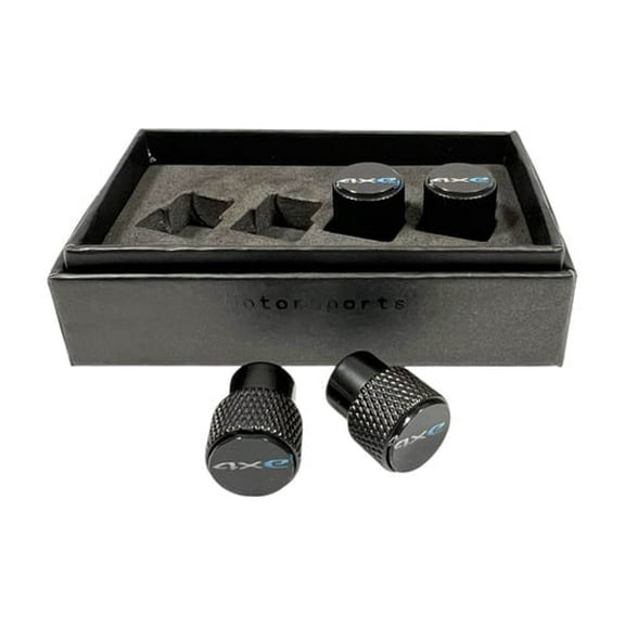 Jeep 4XE Logo Black Knurled Valve Stem Caps 4pcs Set Official Licensed