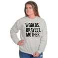 thumbnail image 4 of Worlds Okayest Mom Funny Mothers Day Women Plus Size Crewneck Sweatshirt Brisco Brands 5X, 4 of 5