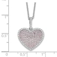 thumbnail image 4 of 925 Sterling Silver Cable Necklace with Pendants Chain Brilliant Embers 142 Stone 18 inch White and Pink CZ Heart 2 Extender mm, 4 of 4