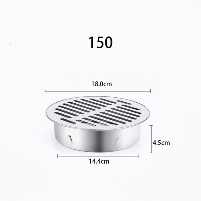LEFU pour Couverture de Drain de Sol en Acier Inoxydable, Toit de Balcon Rond, Capuchon de Tuyau de Pluie Anti-Obstruction pour Jardin Extérieur, Installation Facile 150mm