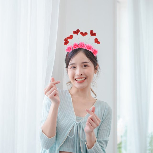 VERDANVERSE Roja Con Y Corazones Para Adulto Accesorio Romántico Para Fiesta De San Valentín