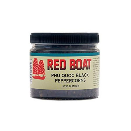 Red Boat Phu Quoc Black Peppercorns - Traditional Vietnamese Premium Whole Pepper Corns For Cooking - Flavorful & Vibrant Spices - Perfect For Seasoning Meat Poultry & Veggies - 8.8oz