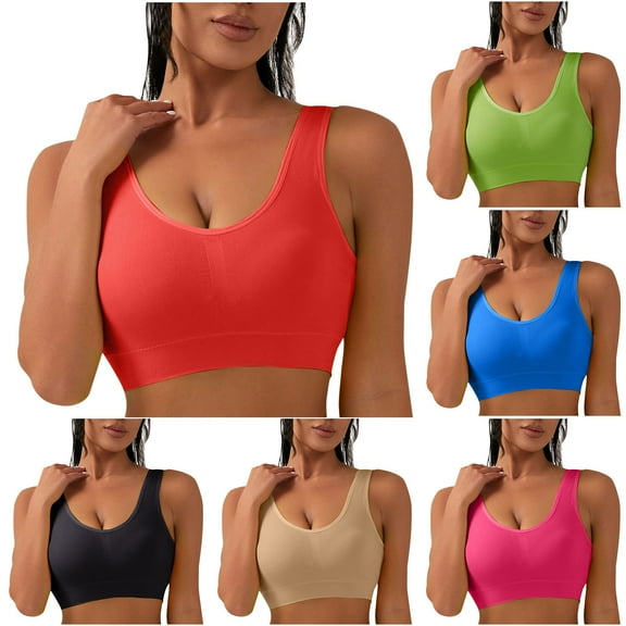 Aboser Women's Wireless Sports Bras High Support Seamless Bralette Comfort Full Coverage Workout Bras Moisture Wicking Running Pullover Bralettes