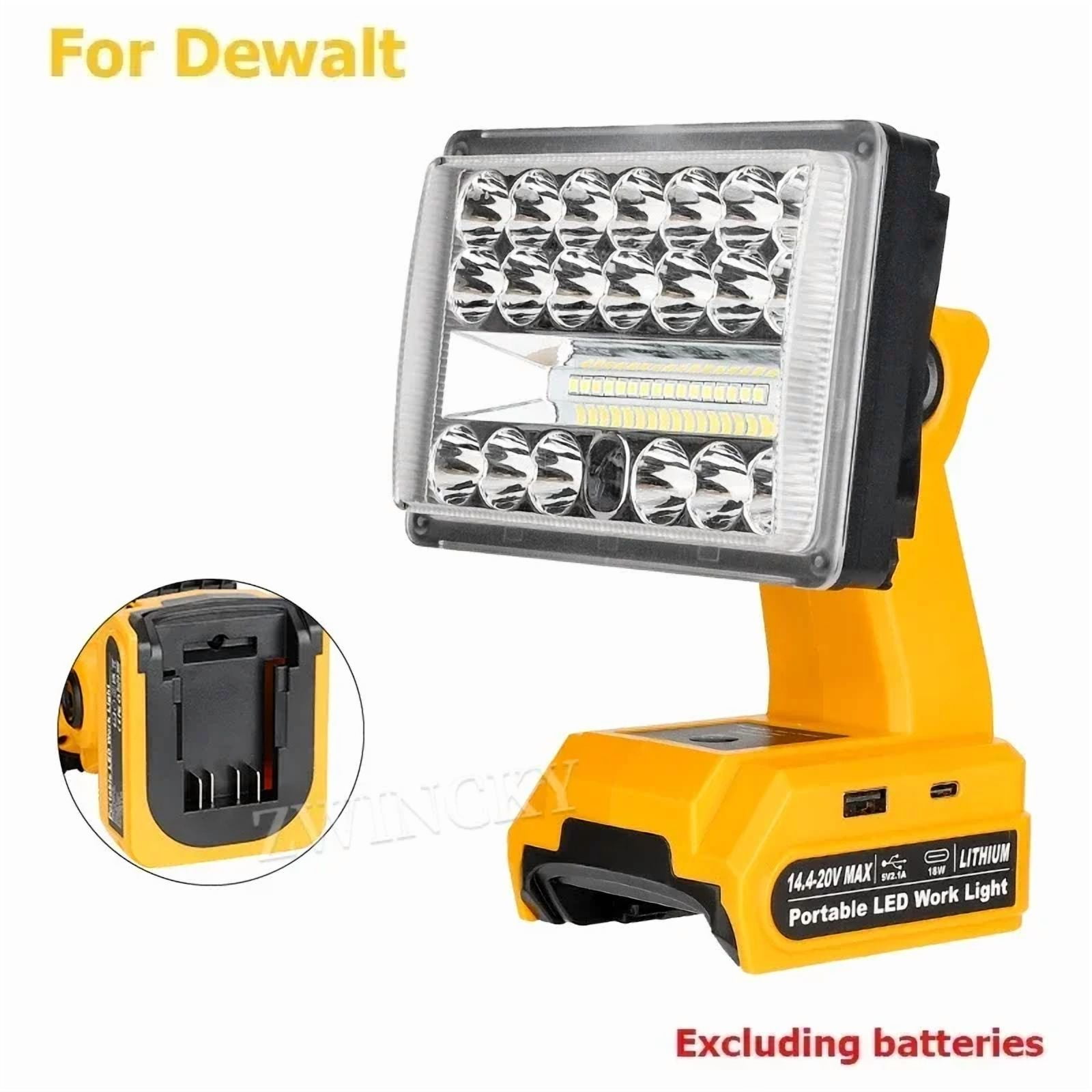 18W 2000LUMEN For Black+Dekcer 20V Battery Lamp Flood Light Flashlight LED Work Light Spotlight