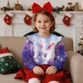 thumbnail image 2 of Yuyamidu Rabbit Sweatshirt for Girls 4T-5T Long Sleeve Ruffle Shoulder Tops Y2K Cute Animal Graphic Sweatshirts Lightweight Comfy Playwear for School Outdoor Play, 2 of 8