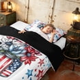 thumbnail image 4 of Manfei Colorful Stars Twin Comforter Sets, American Flag Bedding Set, Red White Blue, Black Reversible 2-Piece, 1 Comforter and 1 Pillowcase, 4 of 6