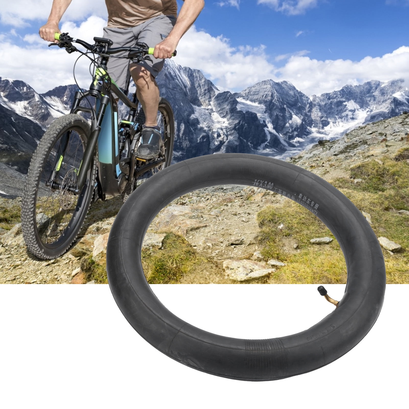 Butyl Rubber Inner Tubes Aging Air Tightness 16x3.0 Inner Tube with Bent Angle Valve for Electric Bike
