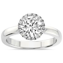 5 Carat IGI Certified Round Shape Lab Grown Diamond Engagement Ring | 14K White Gold |Anna Hidden Accents Halo Diamond Ring | FG-VS1-VS2 Quality Friendly Diamonds