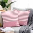 thumbnail image 2 of Vintage Anchor Texture Outdoor Pillow Covers Set of 2 Pink Stripes Geometric Classic Waterproof Throw Pillow Case Decorative Square Cushion Cover for Patio Couch Garden Balcony, 18"x18", 2 of 9