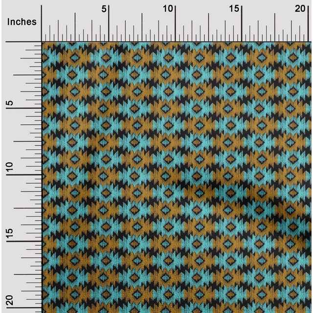 oneOone Cotton Silk Fabric Geometric Ikat Decor Fabric Printed BTY 42 Inch Wide