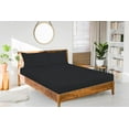thumbnail image 3 of Royale Linens Fitted Sheet Full - Brushed Hotel Quality 1800 Ultra- Soft Wrinkle & Fade Resistant - Bottom Sheet - Deep Pocket Stretches Up to 16" - Fitted Sheet Only - Elastic Sheet (Full, Black), 3 of 10