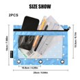 thumbnail image 3 of Dailycode 2 Pack Pencil Pouch for 3 Ring Binder Smooth Zipper Folders with Pockets Clear Window Pencil Case, Bright Blue White Polka Dot, 3 of 6