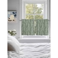 thumbnail image 3 of Dark Green Botanical 2 Panel Kitchen Curtains for Small Windows, Pastoral Elegant Spring Floral Bathroom Tier Curtain, Short Window Treatment for Bedroom/Living Room 55"x36", 3 of 6