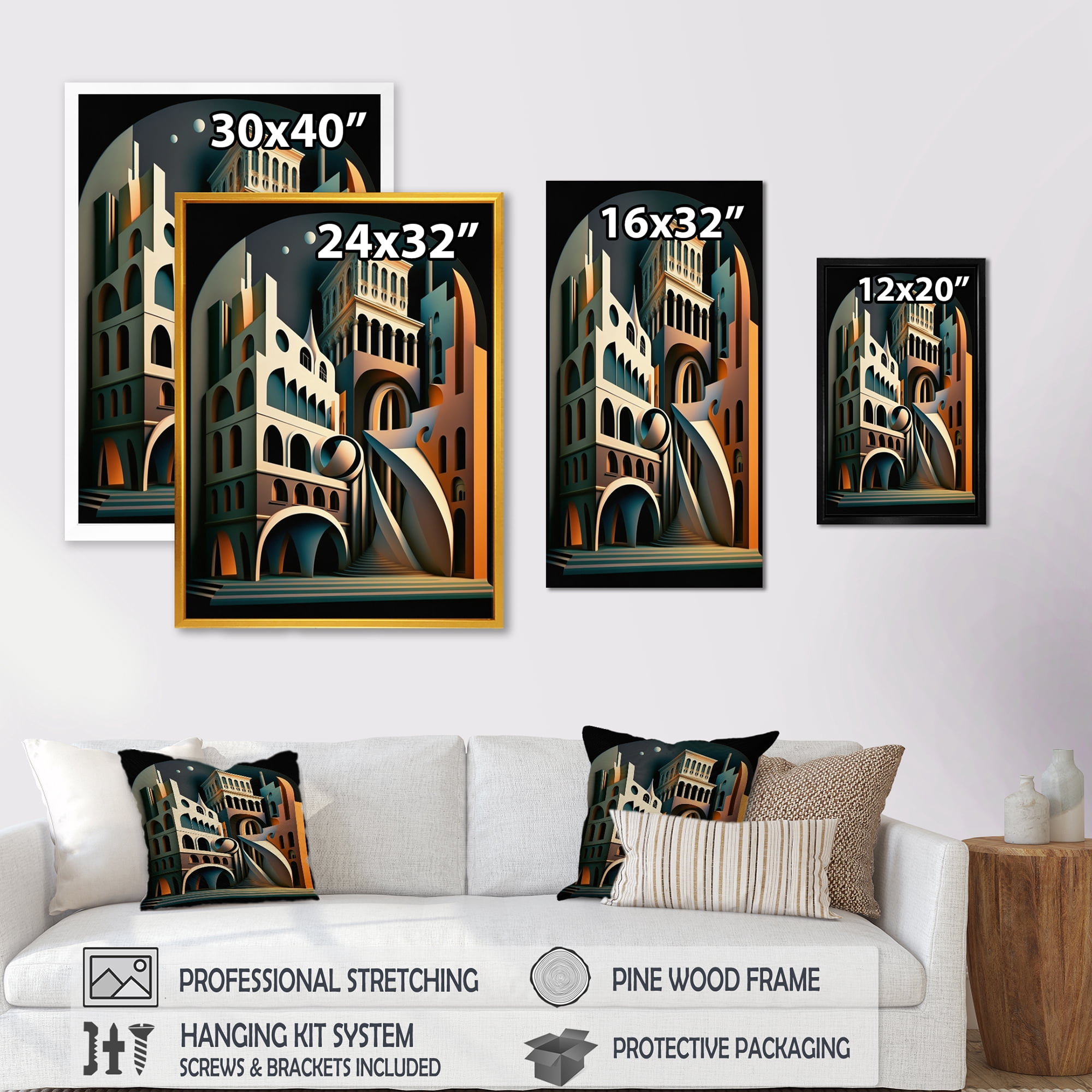 Designart Geometric Graffiti II Canvas Wall Art