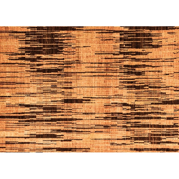 Ahgly Company Indoor Rectangle Abstract Orange Modern Area Rugs, 2' x 3'