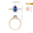 thumbnail image 4 of ANGARA Natural Pear 1.3 ct Tanzanite Ring with Diamond Halo in 14K Rose Gold for Women (Size-9x6mm) | December Birthstone, Birthday, Anniversary, Jewelry Gift for Women | Natural Tanzanite Ring, 4 of 9